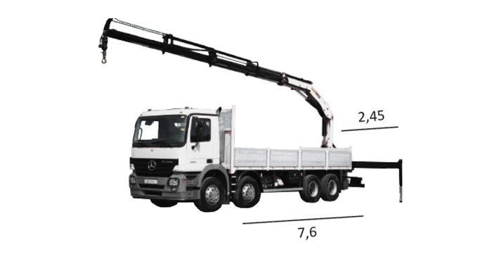  Truck with hydraulic crane